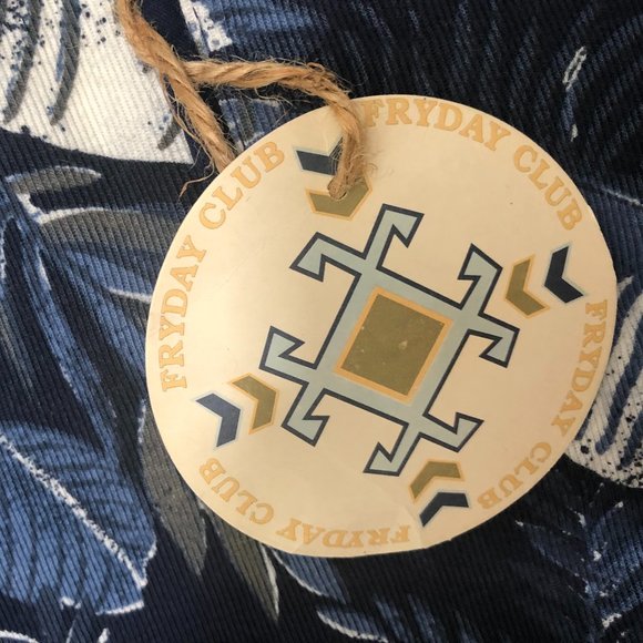 NWT FRYDAY CLUB Polo Shirt Navy/White Floral Print Size L Father's Day Gift! - Picture 8 of 11